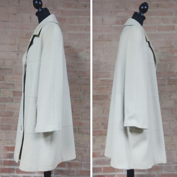 Alorna | PLUS Vtg. Wool Buttondown Coat Tan - Picture 2 of 8